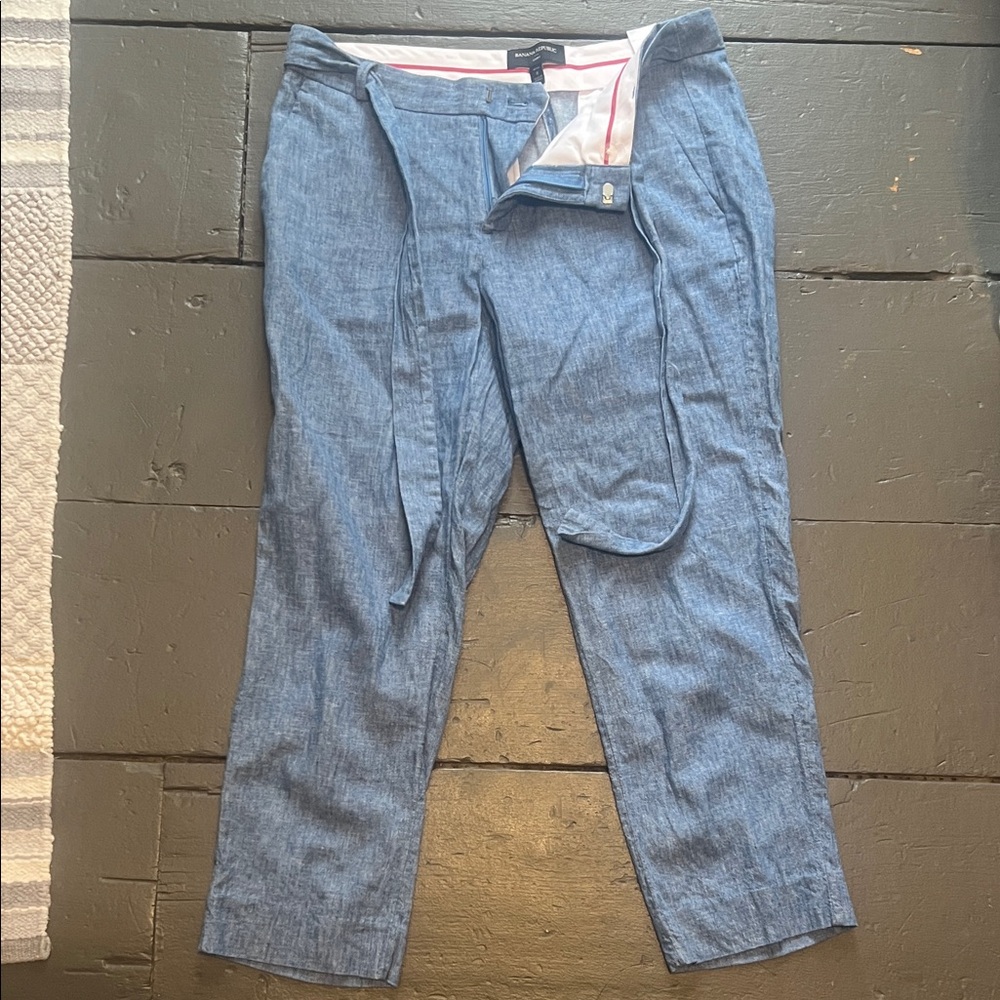Chambray Blue cropped Pants